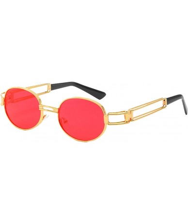 Round Metal Frame Fashion Sunglasses for Women Men Vintage Eyewear - Red - CA18Q9R68W2 $35.92