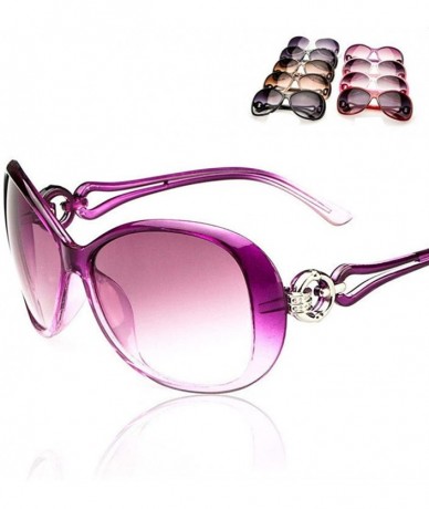 Oval Women Fashion Oval Shape UV400 Framed Sunglasses Sunglasses - Light Purple - C71987YHL5H $18.97