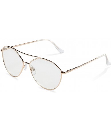 Aviator Big and Tall Aviator Sunglasses - Clear With Rose Gold - CJ18SKL33Q7 $33.07