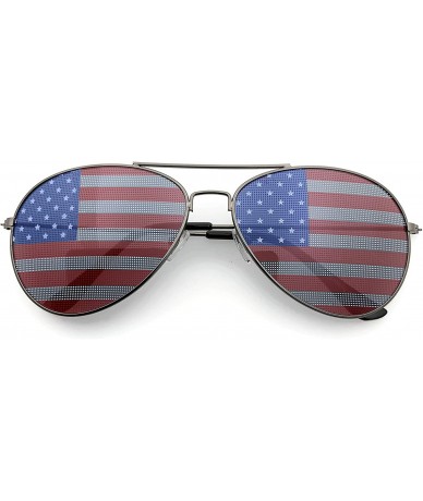 Wayfarer American Flag Aviator Sunglasses Glasses - Gunmetal - CH11AC0W7KZ $11.89