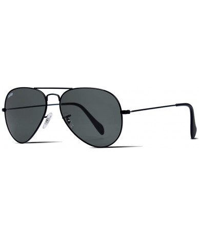 Oversized Classic Crystal Glass Lens Retro Square/Aviator/Round Metal Frame Sunglasses for Men Women-100% UV400 Protection - ...