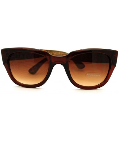 Square Womens Sunglasses Chic Square Cateye Animal Print Frame - Brown - CG11FDG6THL $20.08