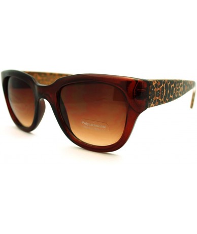 Square Womens Sunglasses Chic Square Cateye Animal Print Frame - Brown - CG11FDG6THL $20.08