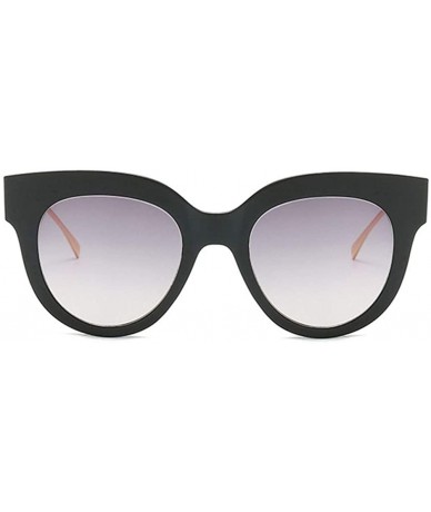 Round Oversized Cat Eye Sunglasses for Women Unique Design Of Legs - C6 Black Gray White - CB198CAIEQD $10.61