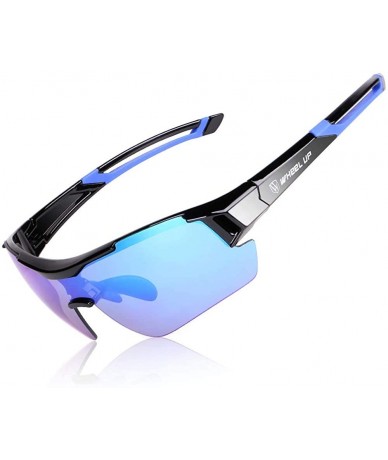 Rectangular MTB Bicycle Bike Eyewear Road Sunglasses Adjustable Nose Pad Unisex Anti-UV Glasses for Men Women - Blue - CT18T4...