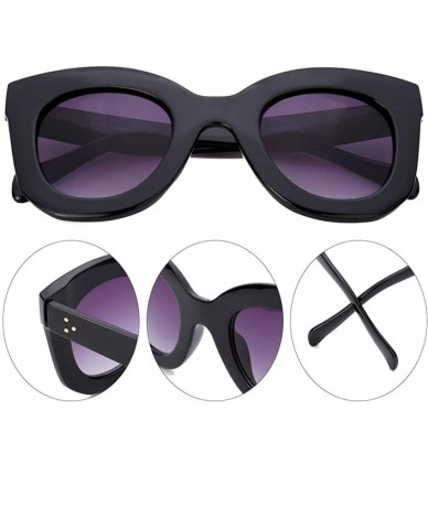 Oversized Cateye Sunglasses For Women Street Fashion Oversized Plastic Frame - 100% UV Protection - CK18L2N26TR $8.72