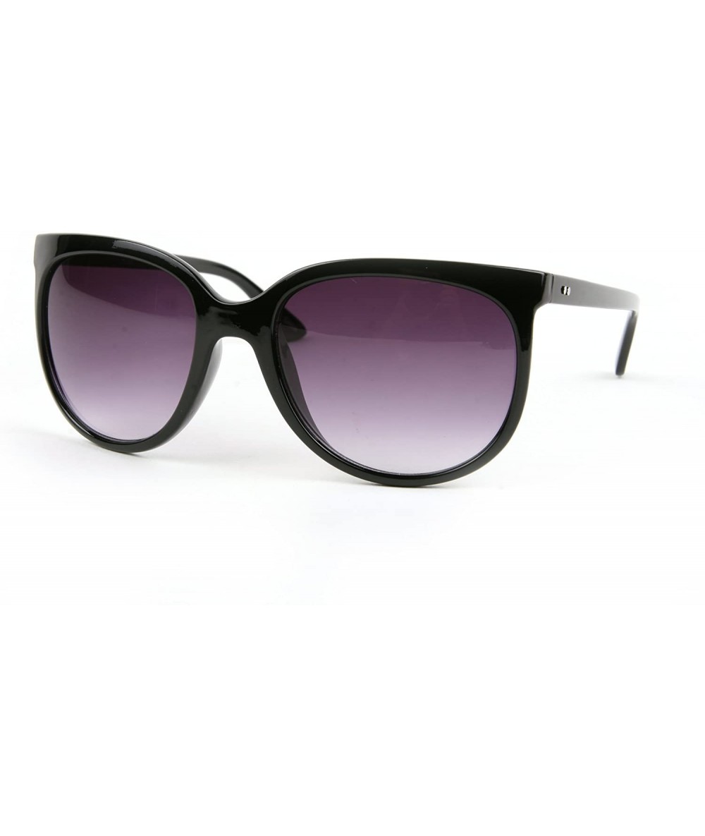 Round Fashion Wayfarer Round style Vintage Sunglasses P2091 - P2091-black-gradient Smoke Lens - CN11EWMJ2BR $16.64