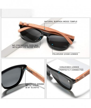 Rimless Wood Sunglasses Vintage Polarized Men's Natural Wooden Eyewear Accessories - Red Bubinga Wood - CN194ONEUZR $36.85