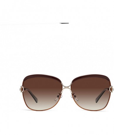 Oversized Women's Sunglasses Sun Glasses for Women Fashion Oversized Aviator Retro Eyewear Polarized lens - Brown - C818Z62DA...