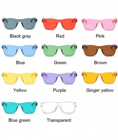 Oversized Colorful Square Sunglasses Women Glasses Rimless Sun Glasses For Men Siamese Candy Sunglass Frameless Eyewear - C21...