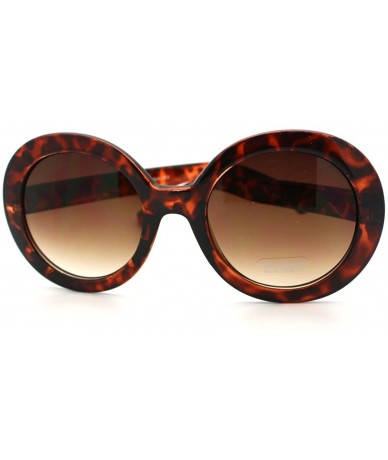 Round Womens Fashion Sunglasses Oversize Round Designer Frame - Tortoise - CO11CDUHFB9 $8.25
