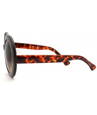 Round Womens Fashion Sunglasses Oversize Round Designer Frame - Tortoise - CO11CDUHFB9 $8.25