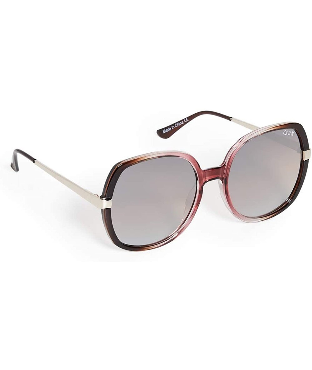 Oversized Women's Gold Dust Sunglasses - Toffee to Pink Brown Flash - One Size - C018Y4O9KS5 $84.50