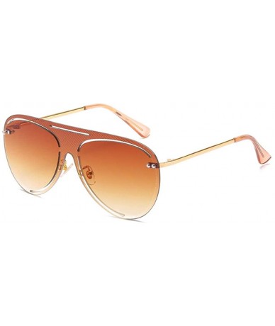 Rimless Sunglasses Fashion Piece Piece Sunglasses Personality Men And Women Frameless Sunglasses - CJ18X858DY0 $39.04
