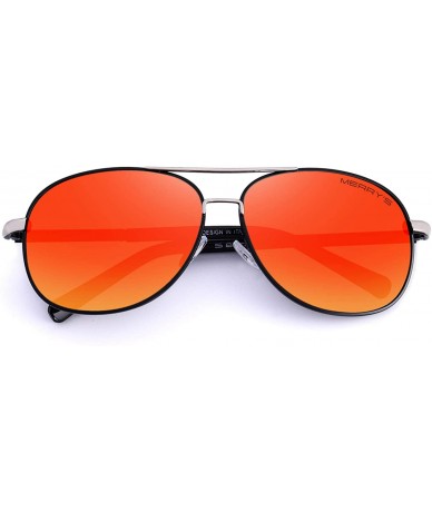 Aviator Men Classic Style Pilot Sunglasses Polarized - UV 400 Protection with case 60MM 8285 - Red Mirror - CG18N83D8ZI $13.42