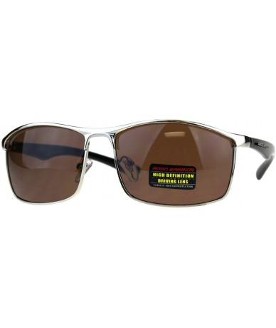 Rectangular Road Warrior High Definition HD Len Sunglasses Mens Rectangular Frame - Silver - C118CXU24W8 $9.00