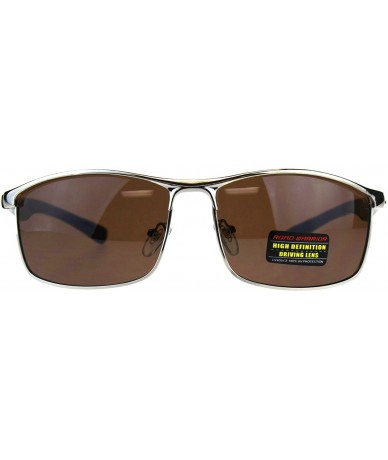 Rectangular Road Warrior High Definition HD Len Sunglasses Mens Rectangular Frame - Silver - C118CXU24W8 $9.00