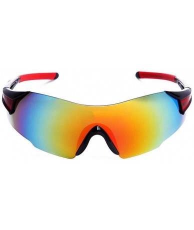 Sport Polarized Sports Sunglasses with Interchangeable for Ski Driving Golf Running-BlackRed - CB18HC0YI86 $28.69