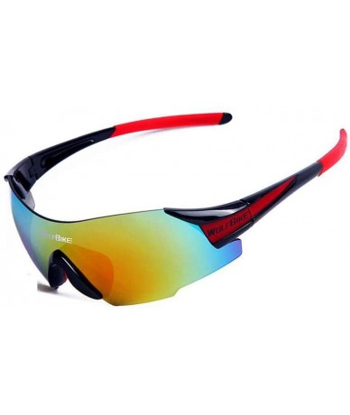 Sport Polarized Sports Sunglasses with Interchangeable for Ski Driving Golf Running-BlackRed - CB18HC0YI86 $28.69