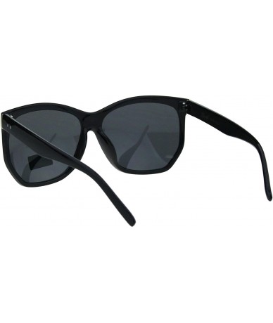 Oversized Womens Designer Style Sunglasses Oversized Square Angled Frame UV 400 - Black (Black) - CZ18KHN9R2Q $11.32