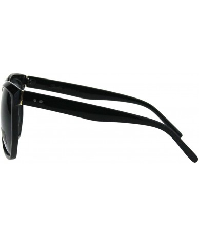 Oversized Womens Designer Style Sunglasses Oversized Square Angled Frame UV 400 - Black (Black) - CZ18KHN9R2Q $11.32