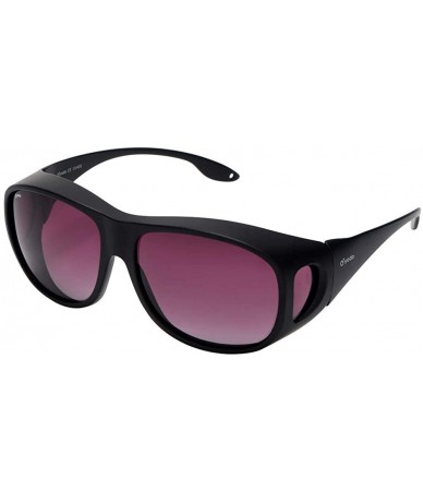 Round Fit Over Glasses Sunglasses with Polarized Lenses for Men and Women - Black Frame/Purple Lens - C418SZ7AXY7 $21.75