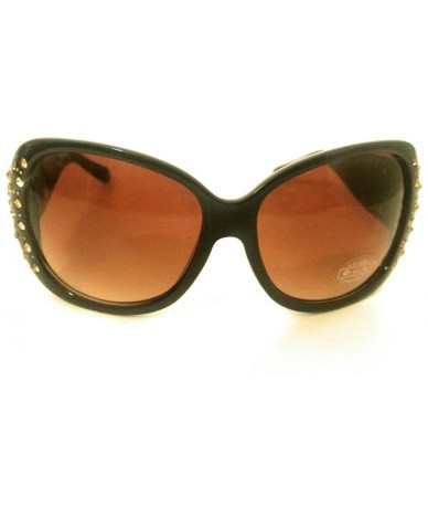 Rectangular Beaded Bling Rhinestone Western Womens Ladies Sunglasses (Turquoise Ab gold concho) - CD18ETOEA6L $29.73