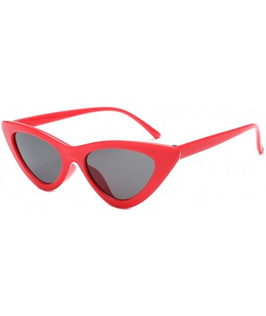 Cat Eye Clout Goggles Cat Eye Sunglasses Vintage Mod Style Retro Sunglasses for Women Black and Red - Red - C318CG4XY2R $7.61