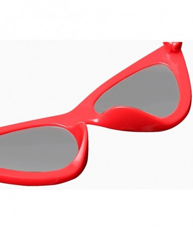 Cat Eye Clout Goggles Cat Eye Sunglasses Vintage Mod Style Retro Sunglasses for Women Black and Red - Red - C318CG4XY2R $7.61