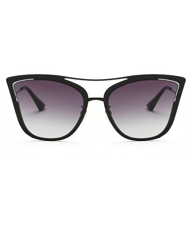 Oversized Oversized Cat Eye Sunglasses for Women Metal Frame Sun Glasses Female Gradient Eyeglasses - C3 Gold Frame - C819844...