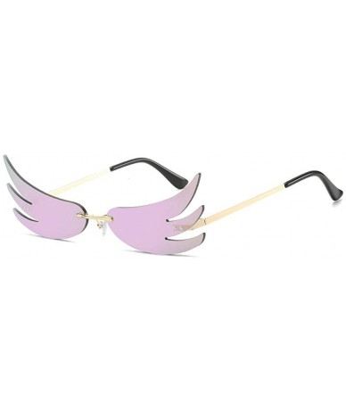 Rimless 2020 New Rimless Sunglasses Women Fashion Colorful Mirror Flame Sun Glasses Men Party Glasses - Purple - C6194L3S65Q ...