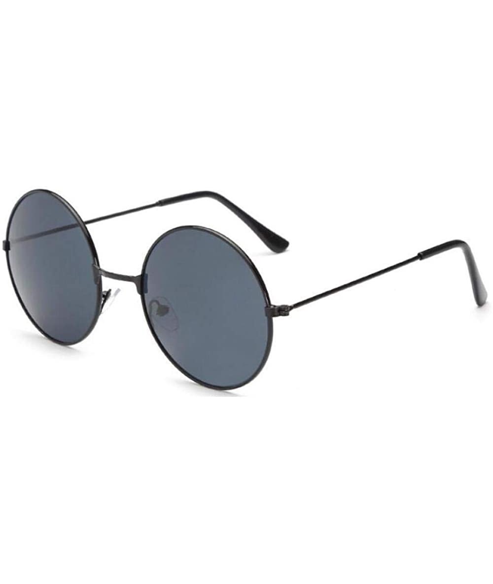 Aviator Round Glasses Men Women Steampunk Sunglasses Vintage Sunglasse Gold Colors - Black - CJ18YRDWIC2 $7.46