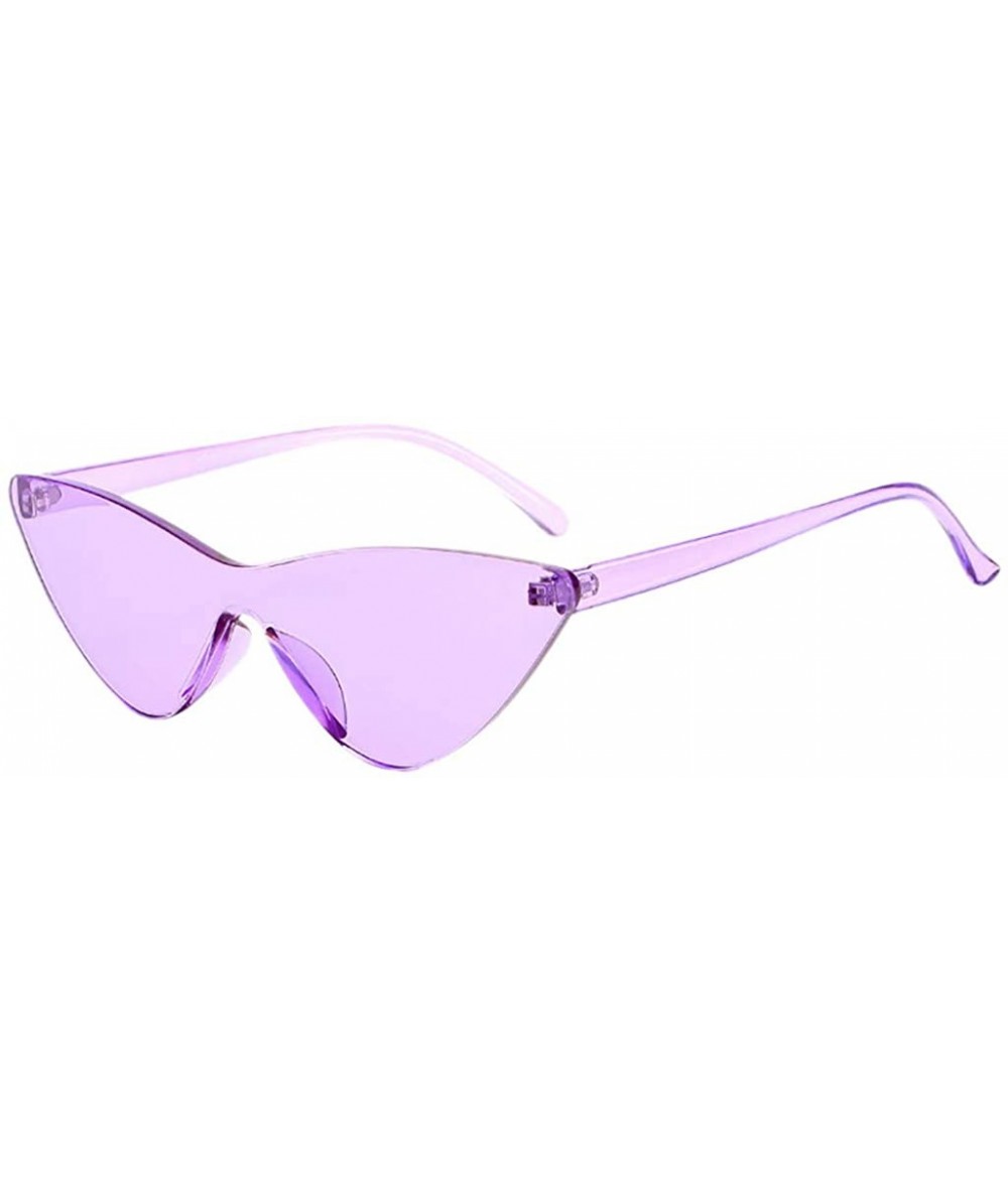 Square Europe and America sunglasses avant-garde hot candy color Glasses - Purple - CU18Q3SX5KI $8.57