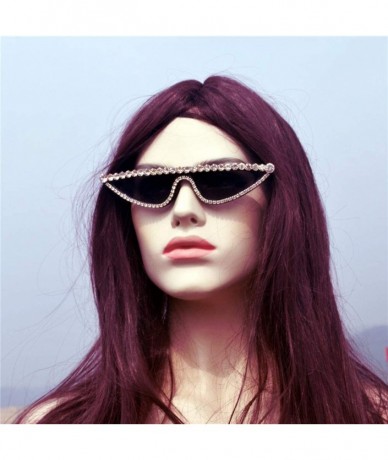 Butterfly Cat Womens Luxury Diamond Sunglasses Small Studded Rhinestones Frame Glasses - White&black - CM18TR7ZSXX $15.15