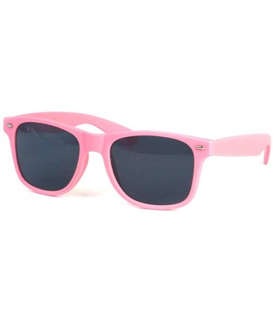 Wayfarer Rubber Coated Soft Feel Spring Hinge Sunglasses P714 - Baby Pink - CS18QRU4Z5L $10.79