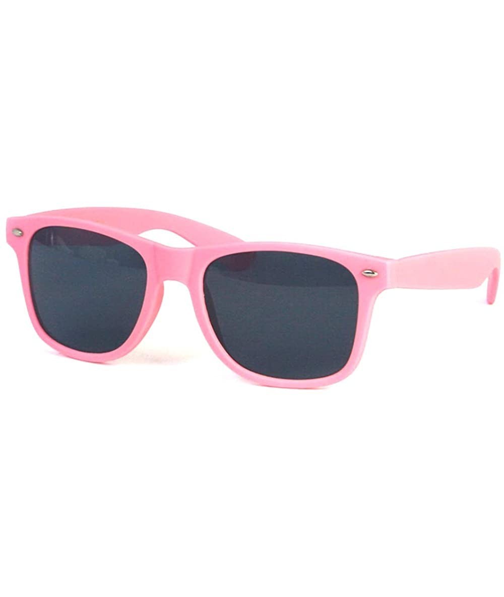 Wayfarer Rubber Coated Soft Feel Spring Hinge Sunglasses P714 - Baby Pink - CS18QRU4Z5L $10.79