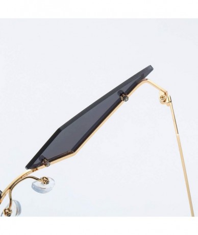 Cat Eye Fashion Irregular Design Sunglasses Vintage - Black - CF196I9LM5E $13.09