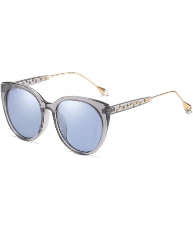 Oversized Cat Eye Polarized Vintage Sunglasses Women Stars Frame Design Oversized B2457 - Grey - CA18KNCCTYM $14.28