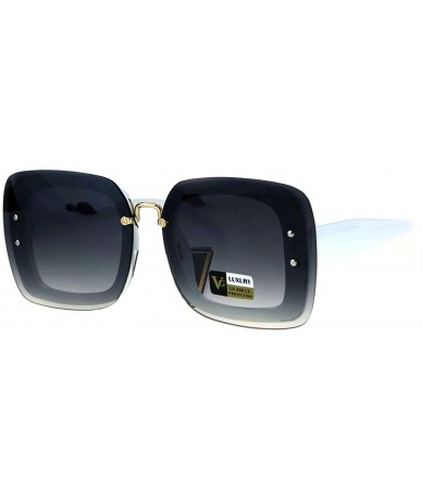 Square Womens Square Sunglasses Rims Behind Lens Vintage Fashion Shades - White - CF189A2DYS5 $24.16
