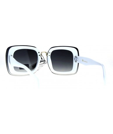 Square Womens Square Sunglasses Rims Behind Lens Vintage Fashion Shades - White - CF189A2DYS5 $11.78