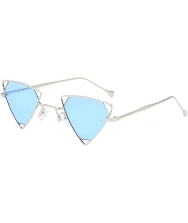 Butterfly Men Women Triangle Butterfly Vintage Colored Lens Sunglasses Metal Frame - F - CZ18TDYR2K2 $9.70