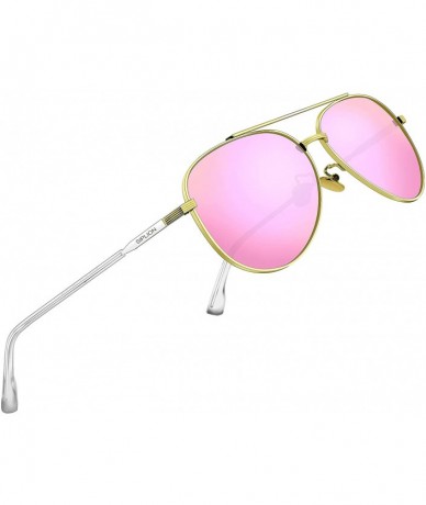 Goggle Driving Polarized Sunglasses For Mens Womens Mirrored pilot Sun Glasses UV400 Protection - Pink - C718NK2ZMQX $15.30