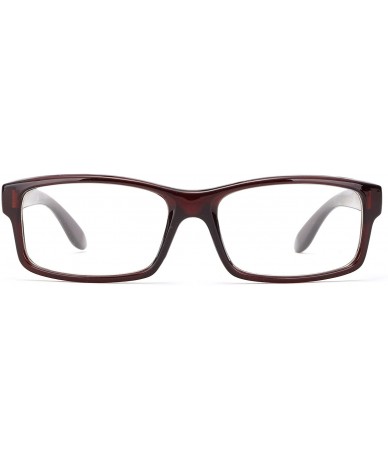 Rectangular Casual Nerd Thick Clear Frames Fashion Glasses Rectangular Clear Lens Eye Glasses - Brown - CO11FAEL1V9 $9.46