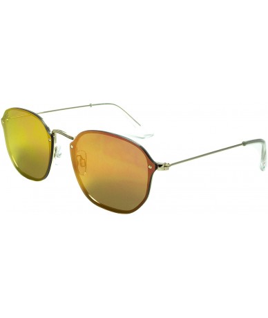 Round 7092 Fashion Round Sunglasses UV Protection - Gold / Red - CN18O7NE72G $28.34