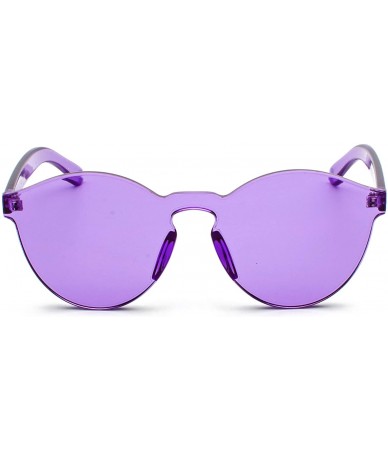 Rimless Transparent Rimless Ultra-Bold Candy Color sunglasses - Purple - CJ1925KZR8U $10.15