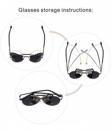 Sport Steampunk Vintage Round Polarized Sunglasses for Men Women Lennon Style Eyewear - CB18WQD4D3U $12.16