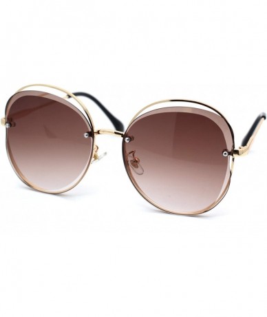 Butterfly Womens Expose Lens Butterfly Designer Sunglasses - Gold Brown - CH18WRDCQR0 $17.72