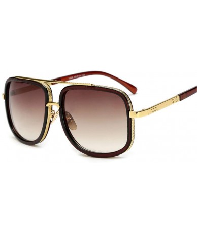 Rectangular Oversized Men Sunglasses Luxury Women Sun Glasses Square Retro - C10 - C8194O6GXN6 $28.81