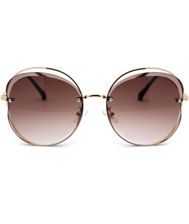 Butterfly Womens Expose Lens Butterfly Designer Sunglasses - Gold Brown - CH18WRDCQR0 $17.72