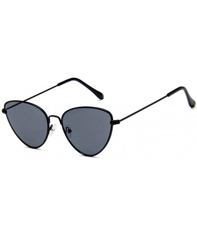 Aviator 2019 Cat Eye Fashion Sunglasses Women Brand Design Mirror Flat Metal Frame 1 - 5 - CF18XDWH825 $18.79